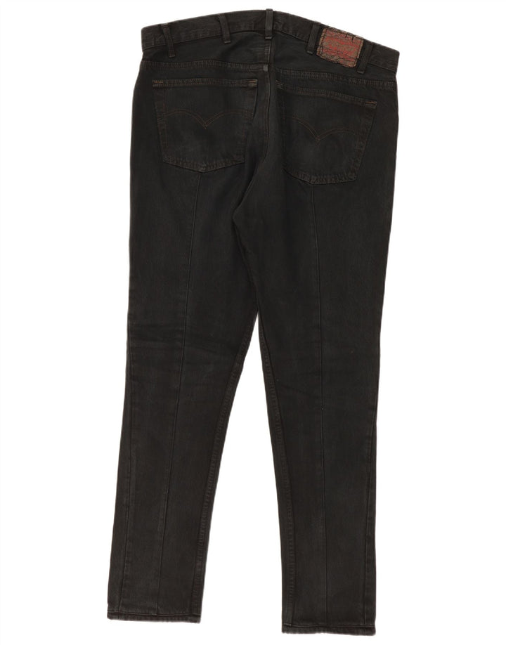 Женские потертые узкие джинсы Levi's W38 L30 черные