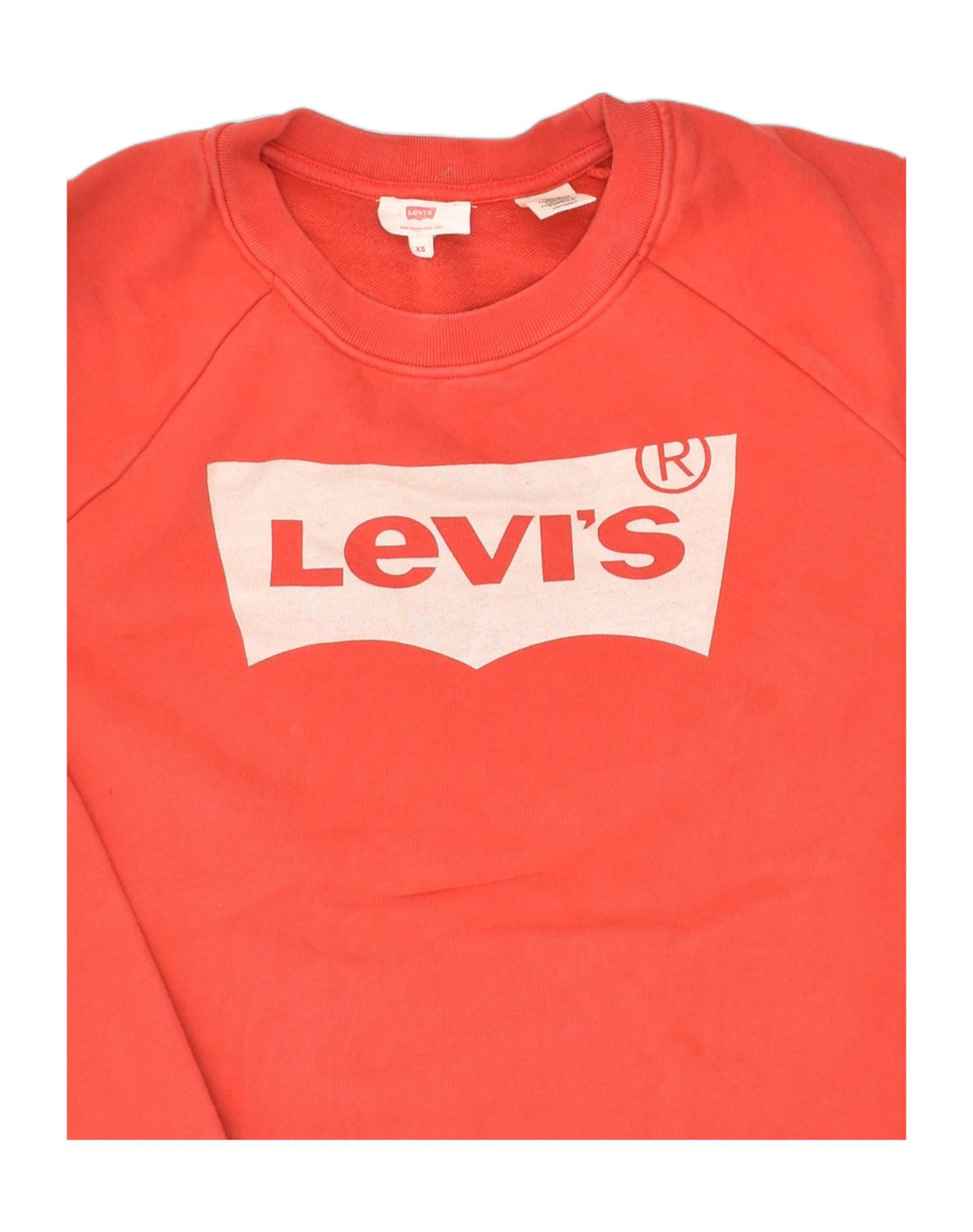 LEVI'S Womens Graphic Sweatshirt Jumper UK 6 XS Red Cotton | Vintage Levi's | Thrift | Second-Hand Levi's | Used Clothing | Messina Hembry 