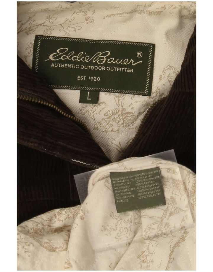 EDDIE BAUER Женское вельветовое пальто оверсайз с капюшоном UK 16, большой хлопок цвета хаки