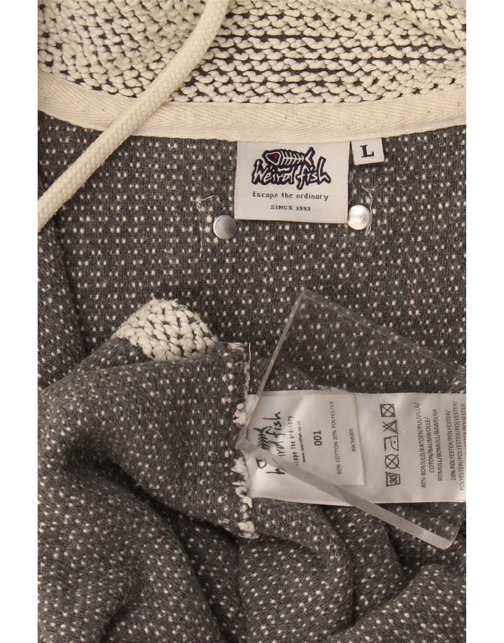 Мужской свитер WEIRD FISH с воротником на молнии, большой серый хлопковый джемпер