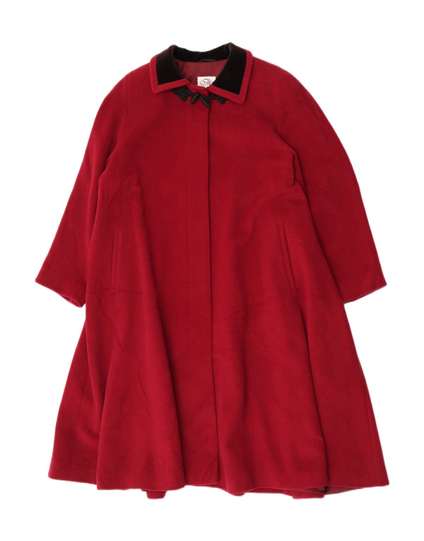 Ilia Женское пальто свободного кроя IT 50 XL Темно-бордовое шерсть