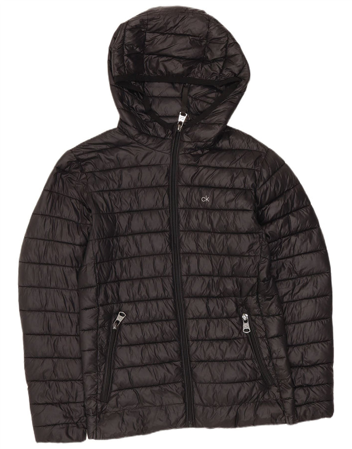 Женская утепленная куртка оверсайз с капюшоном Calvin Klein UK 6 XS, черный нейлон