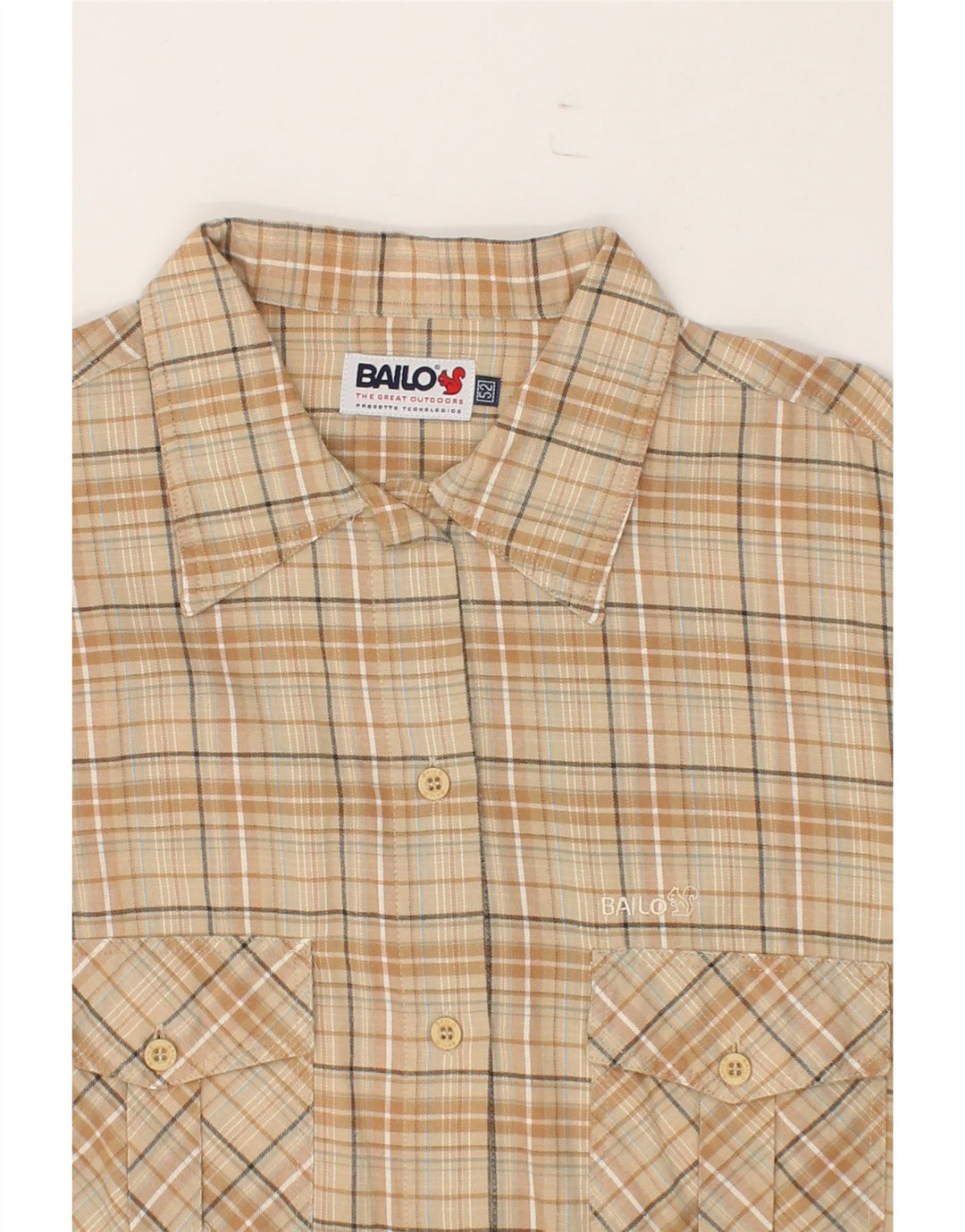 BAILO Womens Shirt IT 52 2XL Beige Check Cotton Vintage Bailo and Second-Hand Bailo from Messina Hembry 