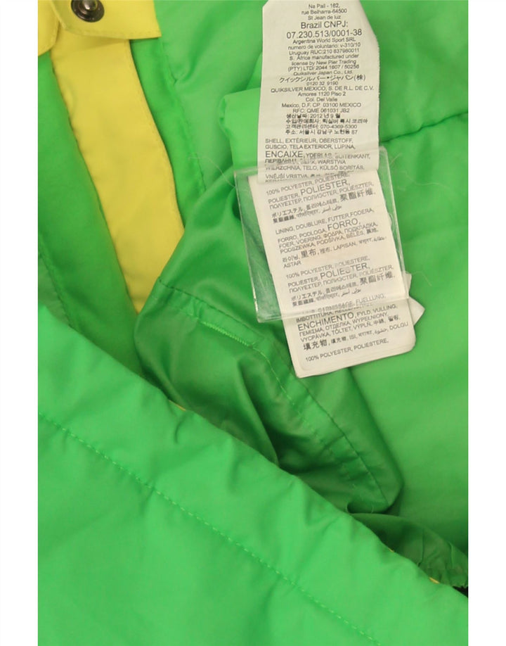 Куртка-ветровка Quiksilver для мальчиков 11–12 лет, средний зеленый цвет с цветными блоками