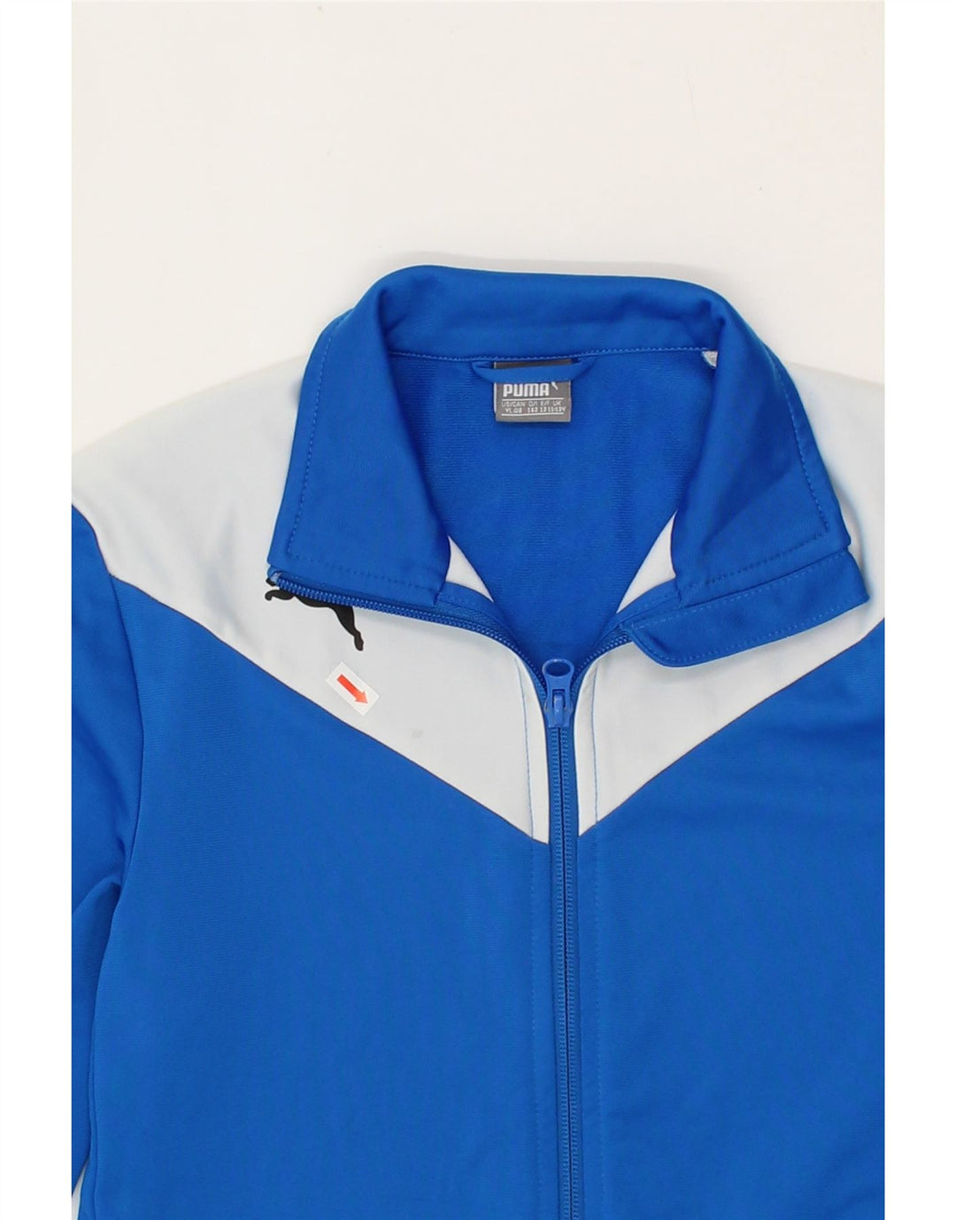 PUMA Boys Tracksuit Top Jacket 11-12 Years Large Blue Colourblock Vintage Puma and Second-Hand Puma from Messina Hembry 