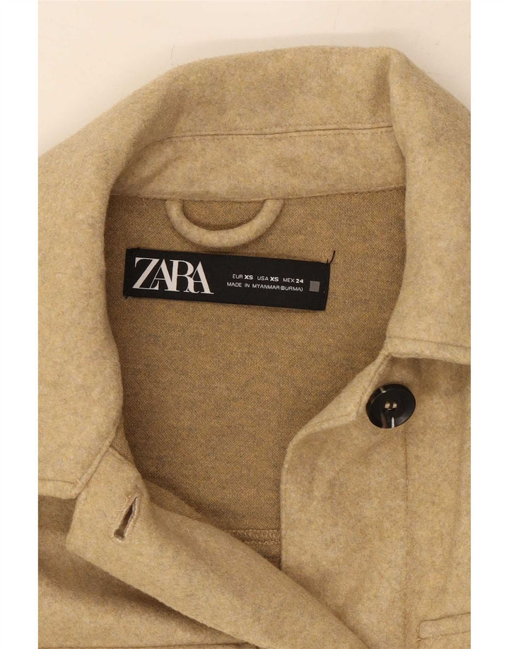 Женская куртка Zara UK 6 XS, бежевый полиэстер