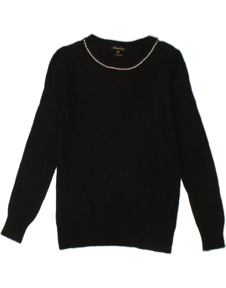 MASSIMO DUTTI Womens Crew Neck Jumper Sweater UK 10 Small Black Vintage Massimo Dutti and Second-Hand Massimo Dutti from Messina Hembry 