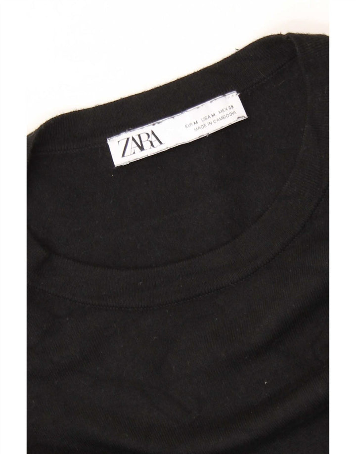 Женский джемпер с круглым вырезом Zara UK 12, средний черный