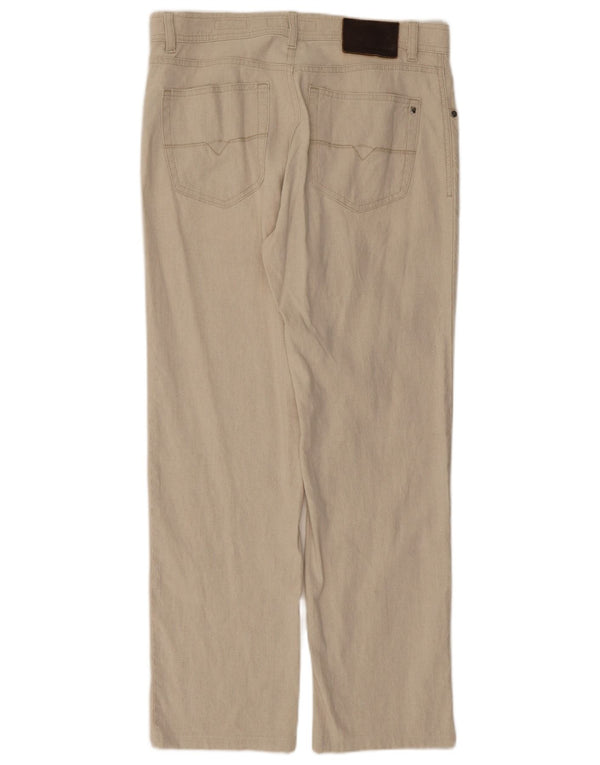 Мужские прямые повседневные брюки Pierre Cardin W33 L30 бежевого цвета