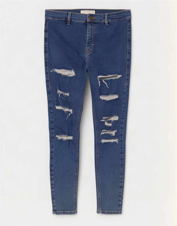 Женские потертые джинсы скинни Topshop Joni W30 L27, синий хлопок