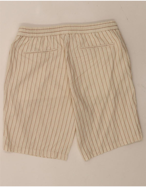 Мужские шорты чинос Zara, большие, хлопковые, бежевые, в полоску, W32