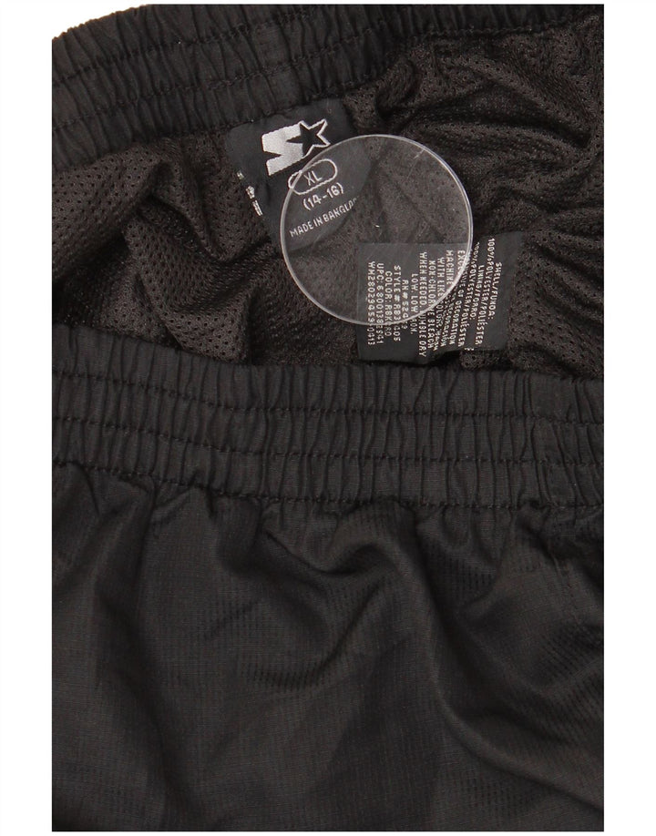 Спортивные брюки для мальчиков 14–15 лет, XL, черные, полиэстер с цветными блоками, для начинающих