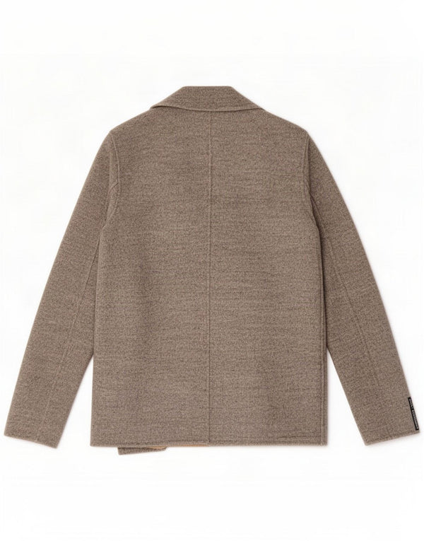 Женский открытый пиджак Massimo Dutti UK 14, шерсть среднего серого цвета