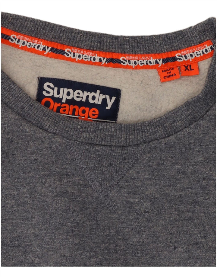 SUPERDRY Женский свитер-свитшот UK 18 XL Серый хлопок
