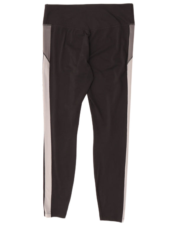 Женские леггинсы Nike Dri Fit UK 16, большие черные полиэстер с цветными блоками