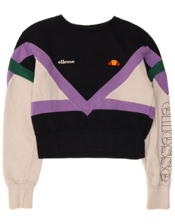 Женский укороченный свитшот Ellesse, Великобритания, 8 маленьких разноцветных цветных блоков