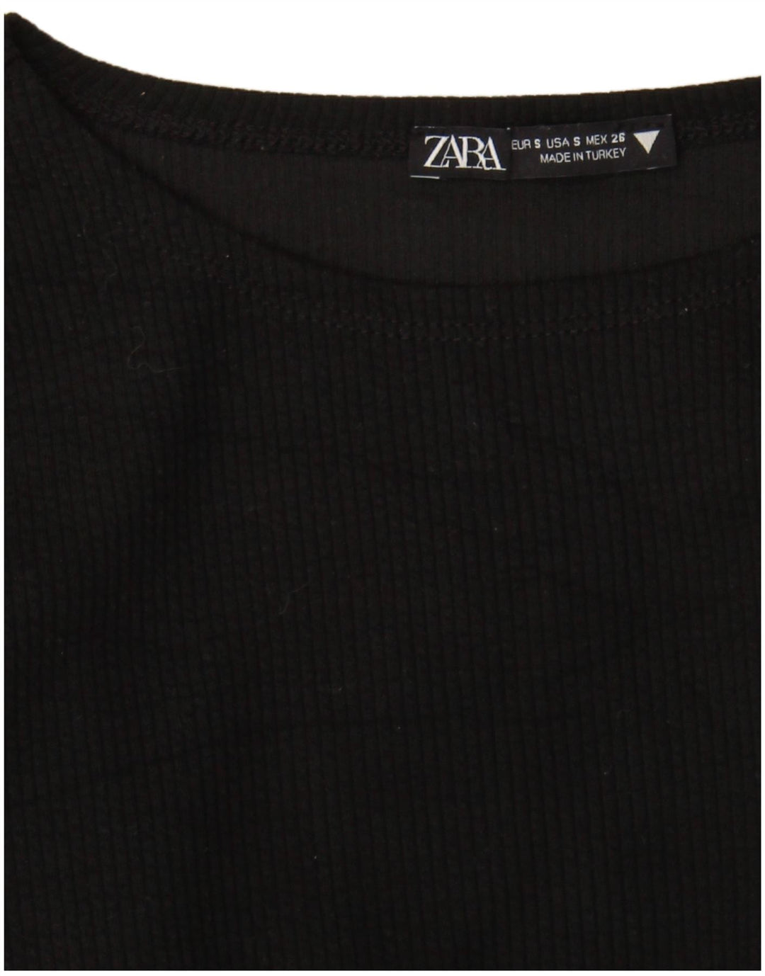 Женский укороченный топ Zara с длинным рукавом UK 8, маленький черный