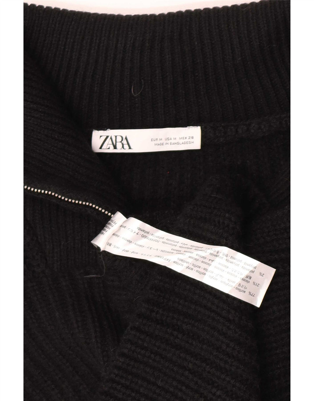 Женский укороченный жилет с воротником-молнией Zara, Великобритания 14, средний черный