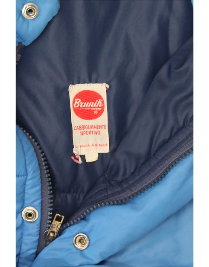 Мужская стеганая куртка Brunik UK 40, большая синяя с цветными блоками