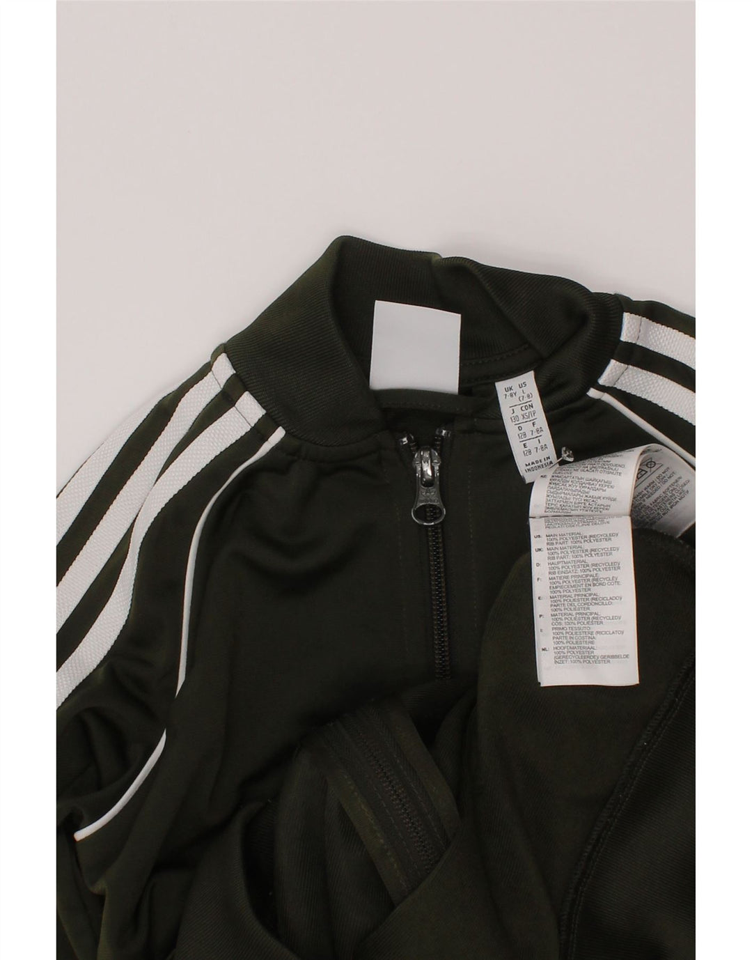 Спортивный костюм Adidas для мальчиков, верхняя куртка 7-8 лет, зеленый полиэстер