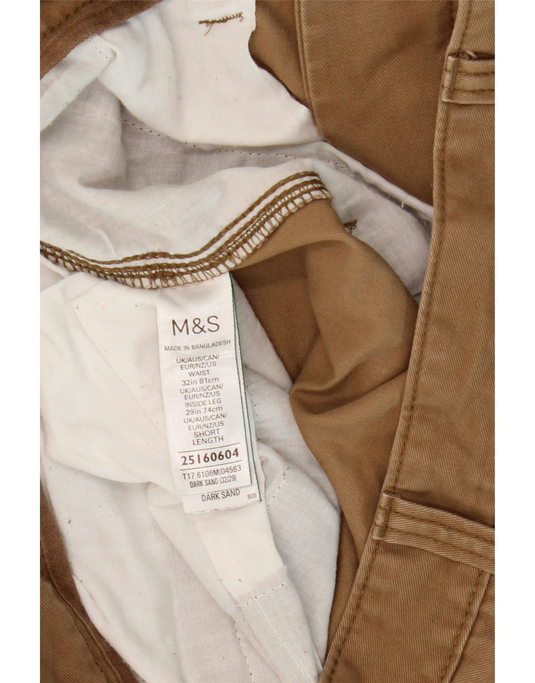 Мужские брюки карго Marks & Spencer W32 L27 бежевого цвета, хлопок