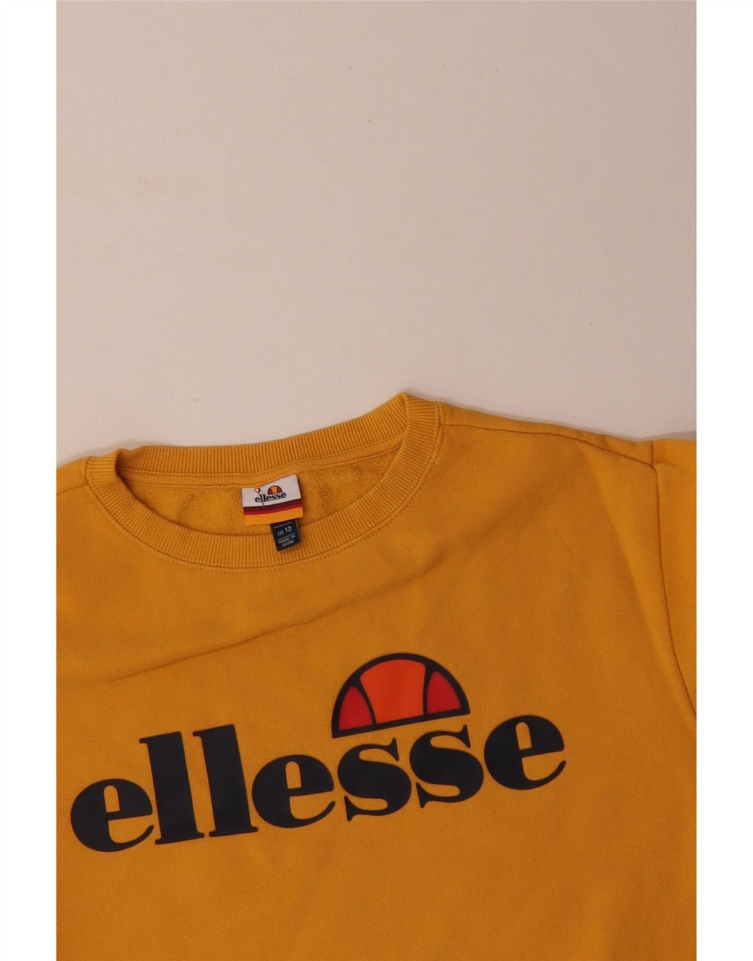 ELLESSE Женский свитер оверсайз с рисунком UK 12 Средний желтый