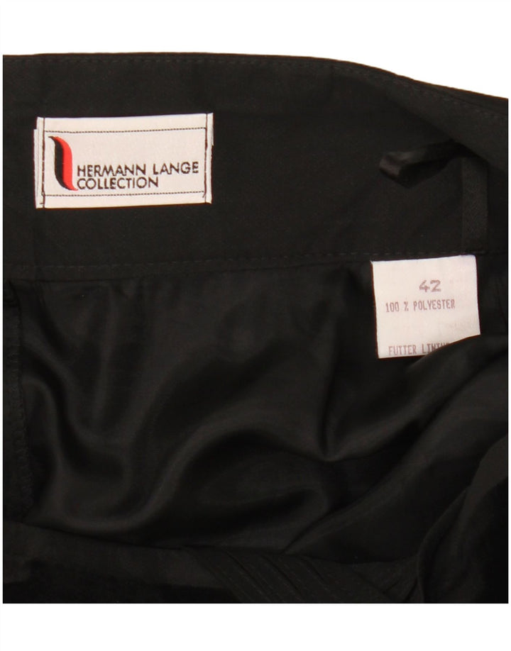 Hermann Lange Женская юбка-трапеция IT 42 Medium W30 Черный полиэстер