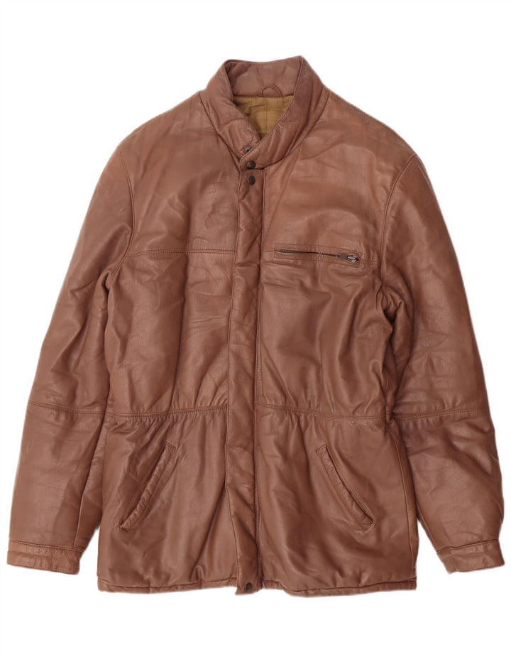 Винтажная женская кожаная куртка IT 50 XL Коричневая