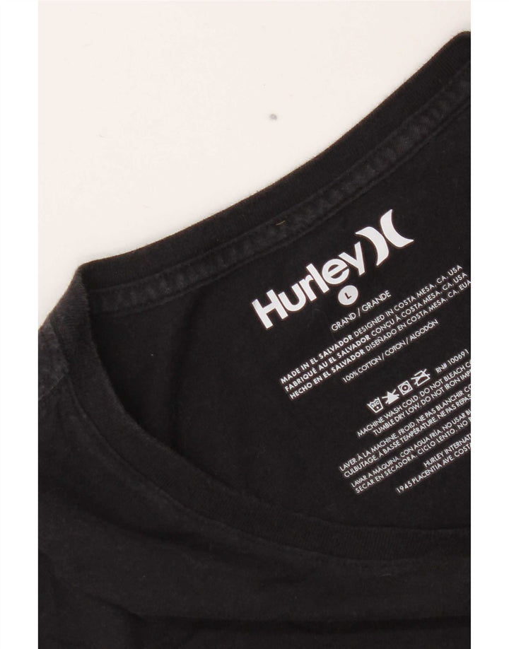 Мужская футболка Hurley с короткими рукавами и обычным верхом, большой черный хлопок, хлопок