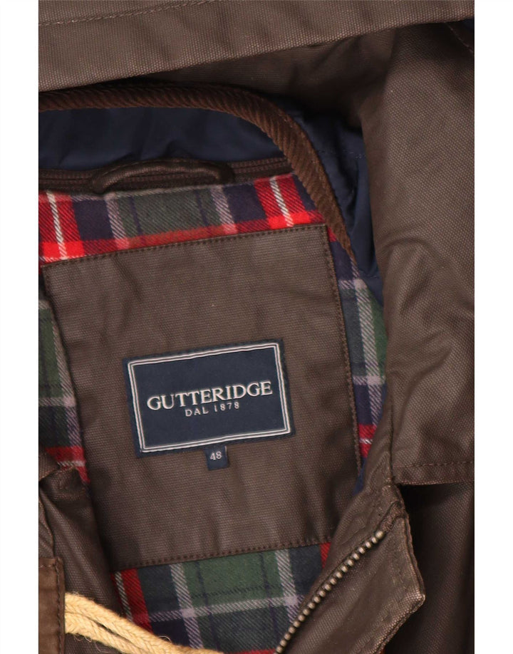 Мужской дафлкот с капюшоном Gutteridge IT 48 Средний коричневый