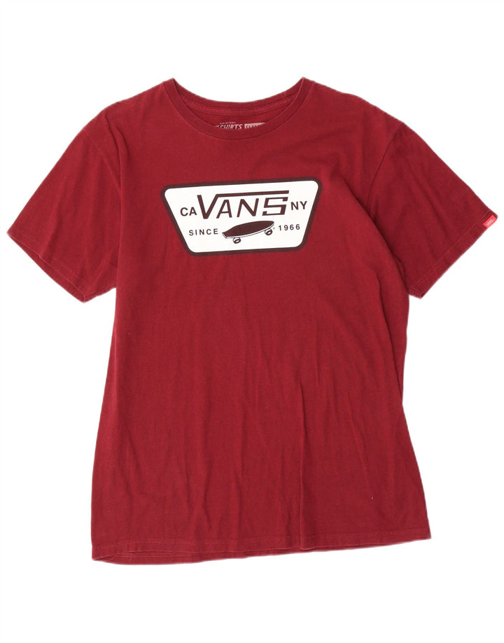 VANS Mens Graphic T-Shirt Top Medium Burgundy Cotton