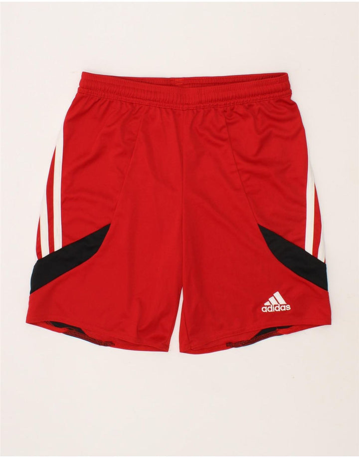 ADIDAS Boys Sport Shorts 9-10 Years Medium Red Polyester Vintage Adidas and Second-Hand Adidas from Messina Hembry 