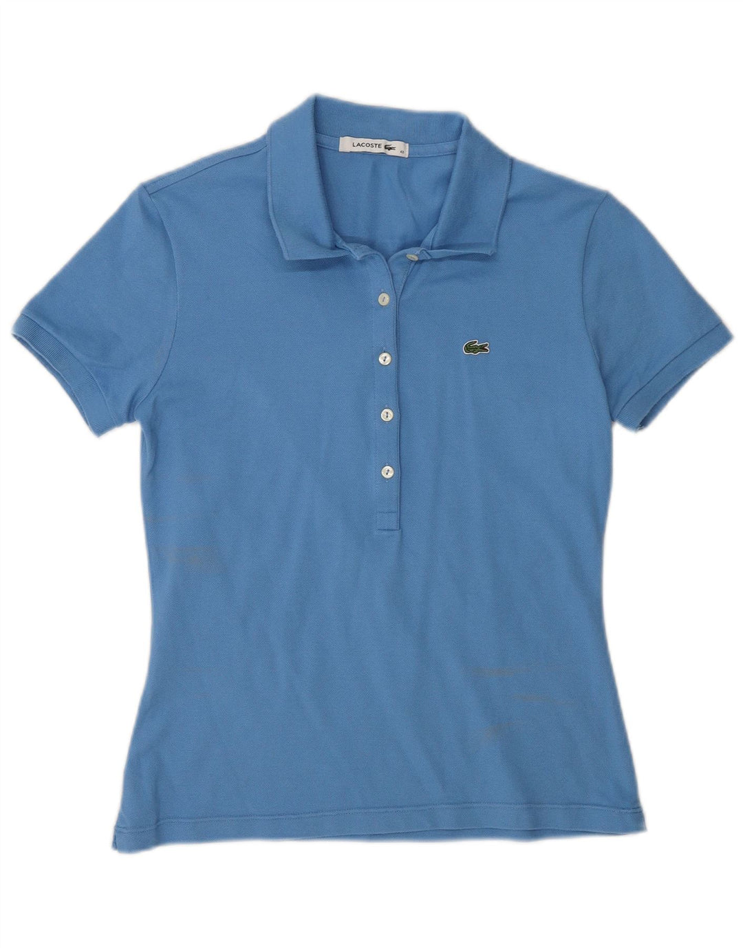 Женская рубашка-поло Lacoste, размер 40, средний синий хлопок, размер 40