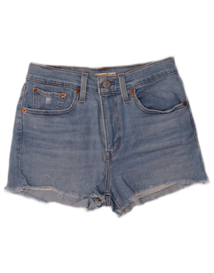 LEVI'S Womens High Rise Denim Shorts W27 Small Blue Cotton
