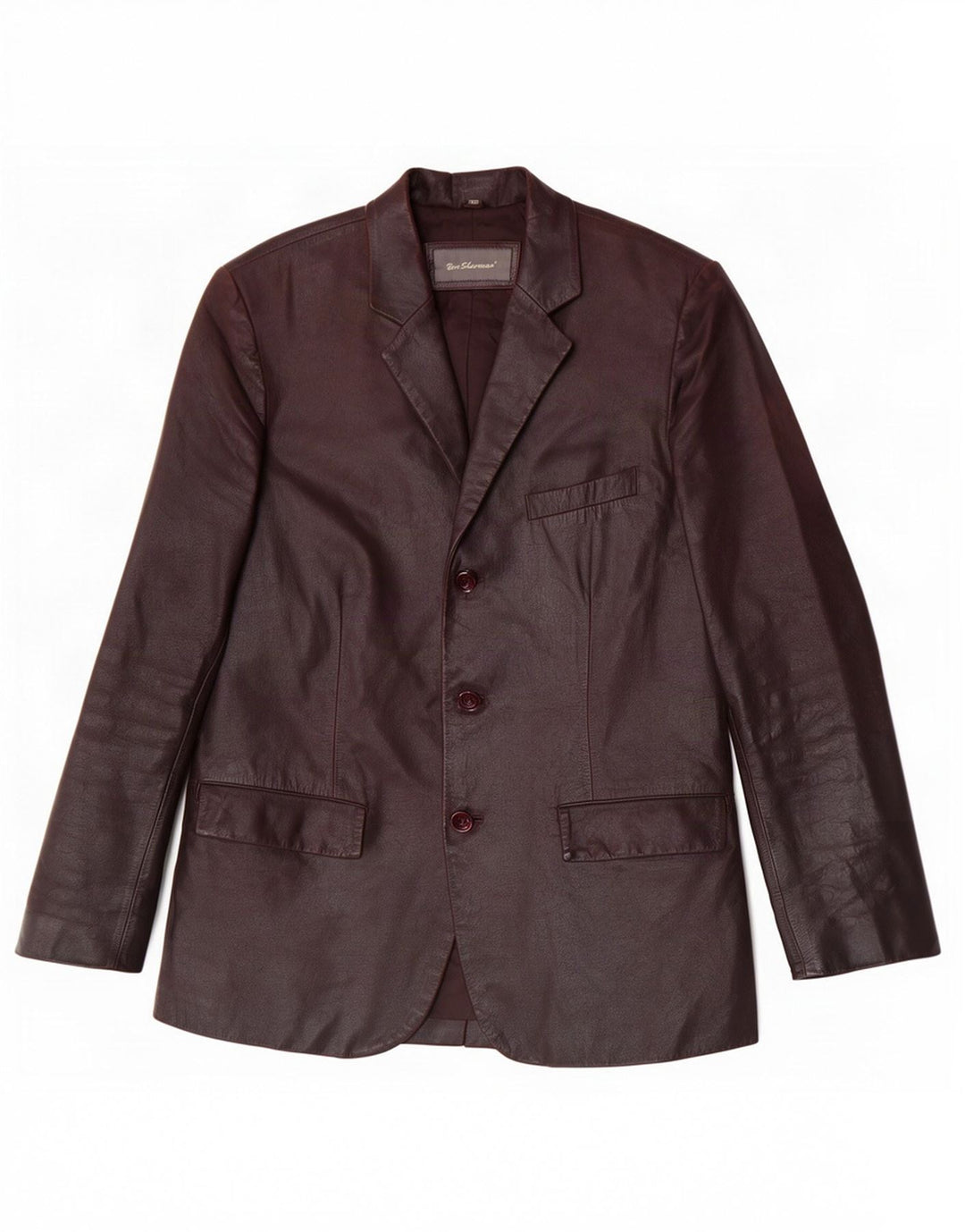 Мужской кожаный пиджак с 3 пуговицами Ben Sherman UK 38 средний коричневый
