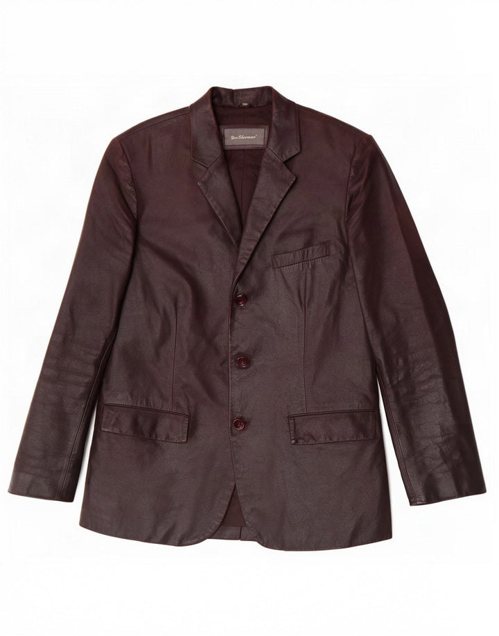 Мужской кожаный пиджак с 3 пуговицами Ben Sherman UK 38 средний коричневый