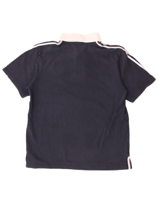 Мужская рубашка-поло для регби Adidas Italia, большая, темно-синяя, с цветными блоками, спортивная