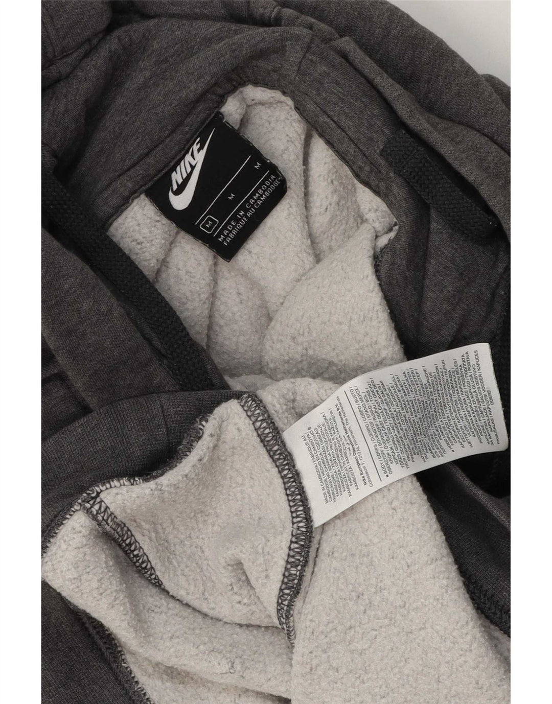 Мужской джемпер с капюшоном Nike среднего серого цвета, хлопок с крапинками