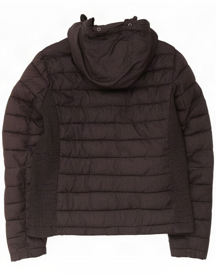 Женская утепленная куртка с капюшоном Superdry UK 16, большой черный полиэстер