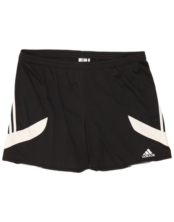 Мужские спортивные шорты Adidas Climalite 2XL, черные, полиэстер с цветными блоками