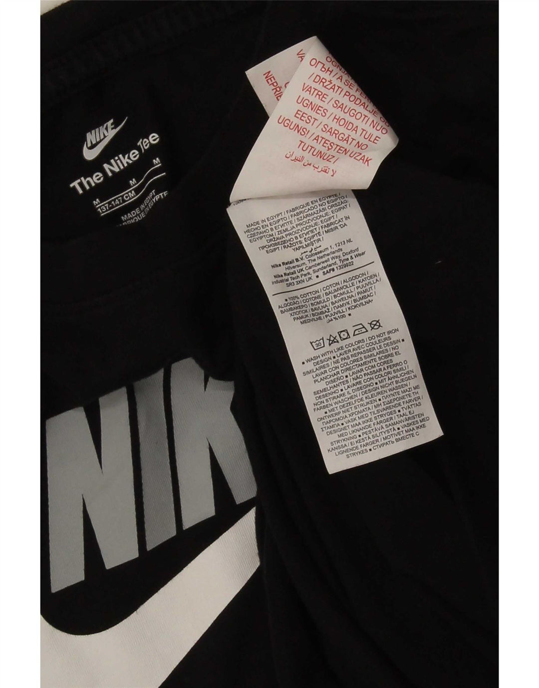 Футболка с рисунком Nike для мальчиков, 10–11 лет, средний черный, хлопковый