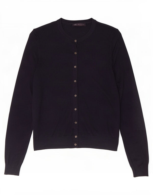 Marks & Spencer Womens Cardigan Sweater UK 14 Medium Navy Blue Viscose