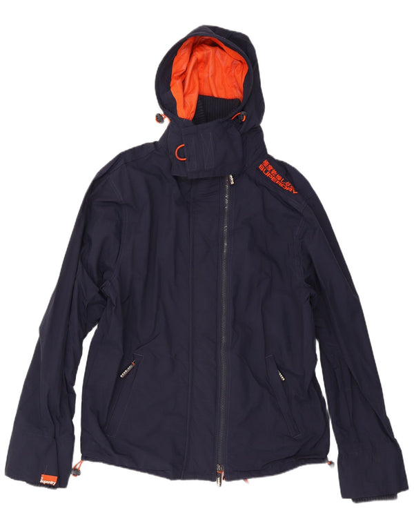 Мужская ветровка с капюшоном Superdry UK 44 2XL Темно-синий нейлон