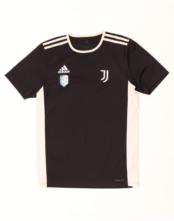 Мужская футболка Adidas Juventus с рисунком, маленькая черная, из полиэстера с цветными блоками