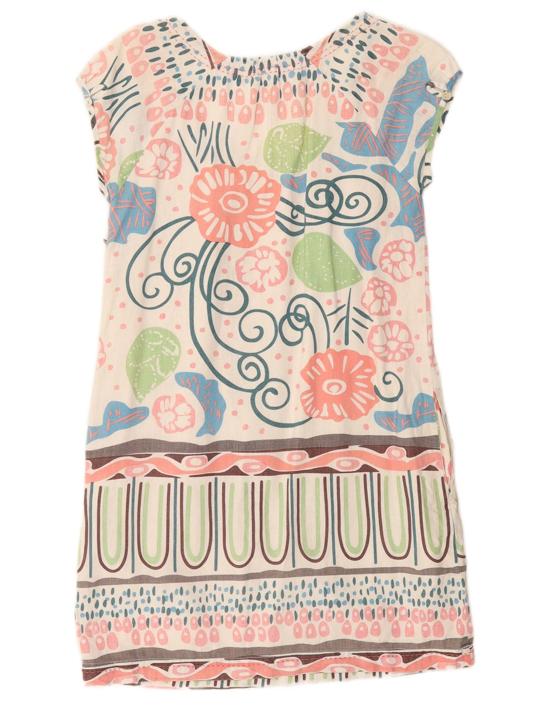 Женское платье прямого кроя WHITE STUFF UK 8, маленькое белое льняное платье с цветочным принтом