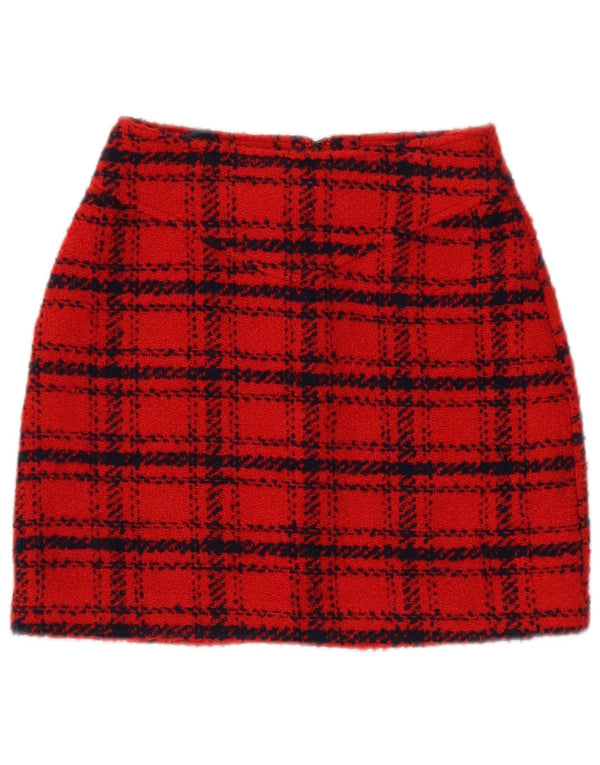 Piombo Женская мини-юбка IT 38 XS W26 Красный полиэстер в клетку