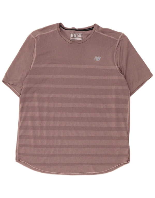 Мужская футболка New Balance Top XL из полиэстера в коричневую полоску