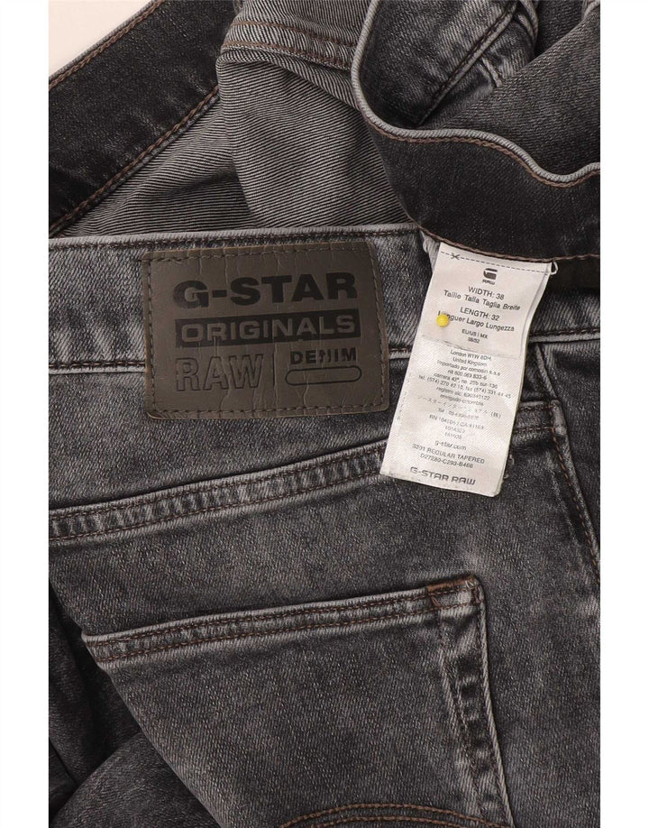 Мужские зауженные джинсы G-Star стандартного размера W38 L32, серые, хлопковые