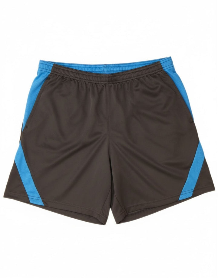 Мужские спортивные шорты Nike Dri Fit, большие черные полиэстер с цветными блоками