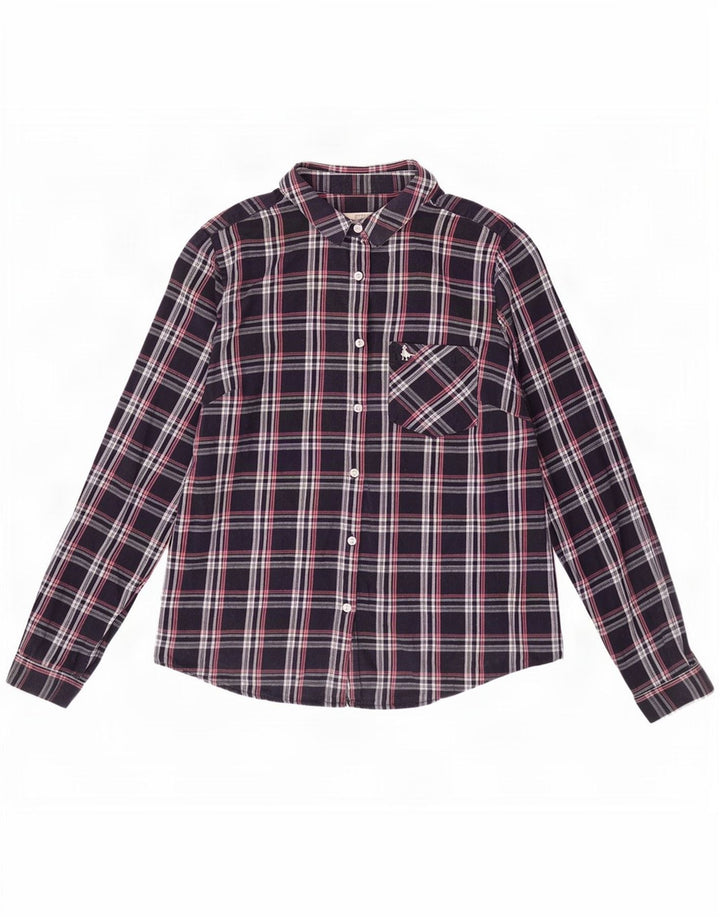 Женская фланелевая рубашка Jack Wills UK 12, средний темно-синий цвет в клетку, хлопок